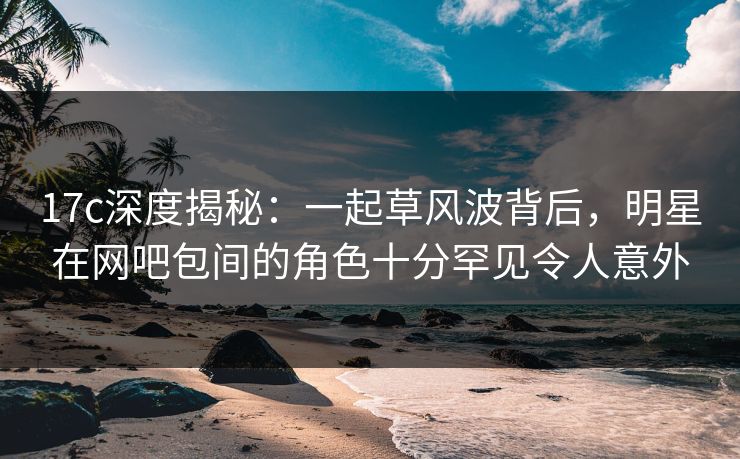 17c深度揭秘：一起草风波背后，明星在网吧包间的角色十分罕见令人意外