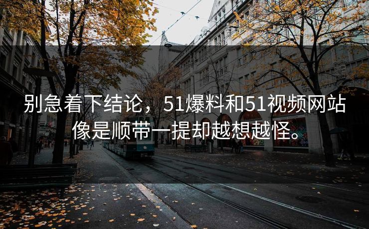别急着下结论，51爆料和51视频网站像是顺带一提却越想越怪。