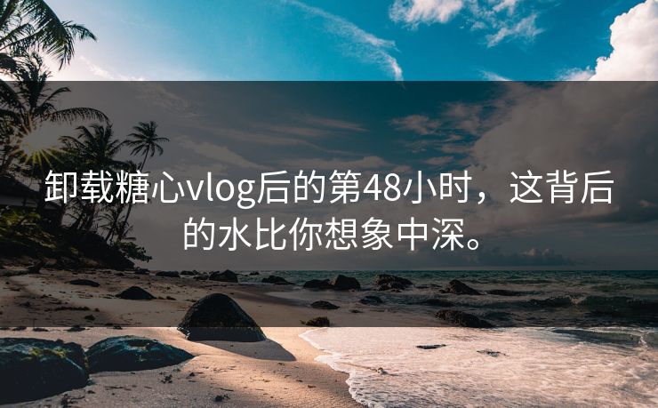 卸载糖心vlog后的第48小时，这背后的水比你想象中深。